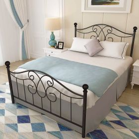 Full Size Metal bed frame ;  Solid Sturdy Steel Slat Support;  No Box Spring Needed and Easy Assembly; Black (size: Full)