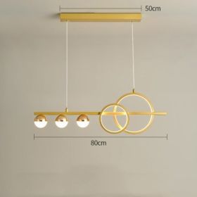 Rectangular Table Lamp Creative New Dining Room Bar Simple Modern Chandelier (Option: Gold 80CM-Tricolor light)