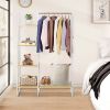 Clothes Rack 4 Tiers Hanger with Shelves Heavy Duty Hanger Industrial Hanger for Bedroom Living Room with Metal Frame