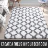 Indoor Rectangle Geometric Contemporary Area Rugs For Living Room Bedroom Plush Carpet; 5'x8'