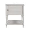 Versatile Nightstand with Two Built-in Shelves Cabinet and an Open Storage;  USB Charging Design