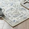 Traditional Area Rug 3x5 Multi Flodable Floral Persian Print Distressed Non Slip Indoor Rug for Living Room Bathroom Kitchen Bedroom