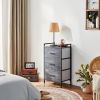 Small Dressers for Bedroom; Nightstand with 3 Drawers; Chest of Drawers with Metal Handles & Wood Top; Rustic Storage Dresser; Grey