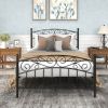 Bed Frame with Headboard and Footboard Metal Platform Bed Frame Queen Size No Box Spring Needed;  Twin Black