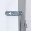 Hook Free Punching 6 Hook Corner Kitchen Bathroom Bedroom Dressing Room Wall Storage Hook Home Folding Coat Hook Without Perforation