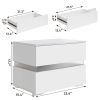 2 drawer bedside table; bedside table with RGB LED backlight; bedroom furniture