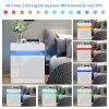 1 Pack LED Light Nightstand Nightstand with 2 Drawers Home Bedroom Black and White High Gloss Finish