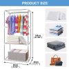 Portable Wardrobe Single Canvas Wardrobe Clothes Storage Organizer Rack Foldable Wardrobe Clothes; Bags; Toys; Shoes; Living Room; Bedroom