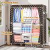 Closet Organizer with 3 Rails 65*41 Inch Clothes Rack with 7 Shelves; Portable Closet with Waterproof Cover; Bedroom Wardrobe Clothes Organizer