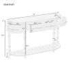 Modern and Contemporary Curved Console Table Sofa Table Entryway Table for Hallway Living Room Bedroom with 4 Drawers and 1 Shelf