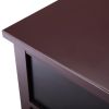 Set of 2 Wooden Nightstand;  X-Shaped Sofa Side Table End Table with Drawer and Open Shelf;  Bedroom Living Room Furniture