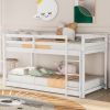 Twin over Twin Floor Bunk Bed with Ladder