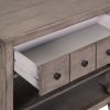 Vintage Storage Nightstand with 1 Drawer and 2 Open Shelves; Charging Design