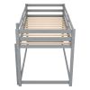 Twin over Twin Floor Bunk Bed with Ladder