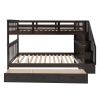 Stairway Full-Over-Full Bunk Bed with Drawer;  Storage and Guard Rail for Bedroom