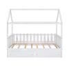 Twin Size House Bed with drawers, Fence-shaped Guardrail, Gray