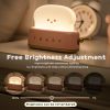 LED Creative Toast Night Light Bread Machine Lights Charging Dimming Toast Lamp Bedroom Children Timing Sleep Lamps Bedside Gift