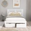 Full Size Platform Bed with Drawers, Gray