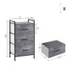 Small Dressers for Bedroom; Nightstand with 3 Drawers; Chest of Drawers with Metal Handles & Wood Top; Rustic Storage Dresser; Grey