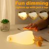 USB Rechargeable Duck Lamp Led Duck Nightlight Lying Flat Duck Silicone Night Light Patting Switch Children Bedroom Decor Gift