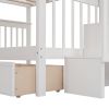 Stairway Full-Over-Full Bunk Bed with Drawer;  Storage and Guard Rail for Bedroom