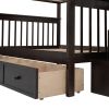 Stairway Full-Over-Full Bunk Bed with Drawer;  Storage and Guard Rail for Bedroom