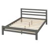 Wood platform bed with two drawers, full