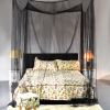 4 Corner Post Full Queen King Size Bed Mosquito Net-Black