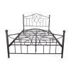 Full Size Metal bed frame ;  Solid Sturdy Steel Slat Support;  No Box Spring Needed and Easy Assembly; Black