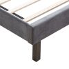 Velvet Button Tufted-Upholstered Bed with Wings Design - Strong Wood Slat Support - Easy Assembly