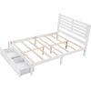 Full Size Platform Bed with Drawers, Gray