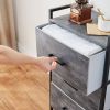 Small Dressers for Bedroom; Nightstand with 3 Drawers; Chest of Drawers with Metal Handles & Wood Top; Rustic Storage Dresser; Grey