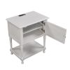 Versatile Nightstand with Two Built-in Shelves Cabinet and an Open Storage;  USB Charging Design