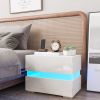 2 drawer bedside table; bedside table with RGB LED backlight; bedroom furniture