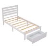 Twin Size Platform Bed with Drawer, Gray