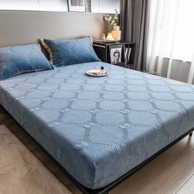 High Weight Milk Velvet Jacquard Bed Sheet (Option: Windsor Dark Blue-150x200cm)