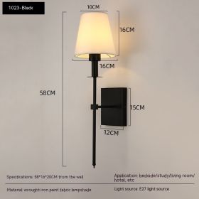 Indoor Bedroom Bedside Reading Wall Lamp (Option: 5W White Light Bulb-1023 Black)