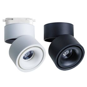 Folding Spotlight Led Surface Mounted Ceiling (Option: 7w-Black White Track)