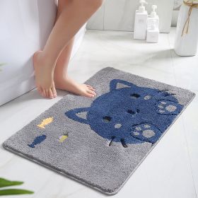 Cartoon Door Mat Suction Home Doorway Bathroom (Option: Naughty Cat Blue-43x 68cm)