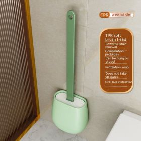 Silicone Toilet Household No Dead Angle Cleaning Long Handle Brush (Option: Light Green One Pack)