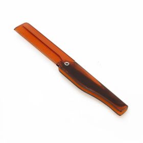 Folding Portable Hairdressing Comb (Color: Brown)