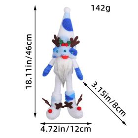 Christmas Antlers Long Leg Doll Decoration Desktop Decoration (Color: Blue)