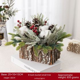 Desktop Emulation Christmas Tree Home Decorations Ornaments Bonsai Ins Internet Celebrity Package Shopping Window Layout (Option: B Bark Bucket Small Tree)