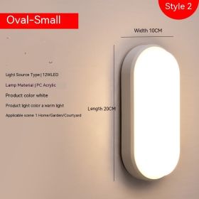 Outdoor Waterproof Wall Lamp Moisture-proof Ceiling (Option: Small White Oval Warm Light)