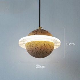 Planet Small Chandelier Red Single Head Bedroom Bedside Lamp (Option: Type C sand yellow-220v)