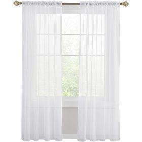 Modern Simple Thickened Solid Thin Window Gauze (Option: White-Threading rod 132x114cm)