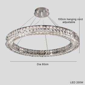 Light Luxury Style Crystal Chandelier Modern Simple Led (Option: Large-Tricolor LED light)