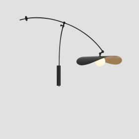 Simple Modern Living Room Study Atmosphere Bedroom Background Wall Rocker Arm Light (Option: Black gold-Tricolor light)