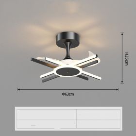 Nordic Light Luxury Living Room Fan Lamp Simple New Style (Option: Black-63CM)