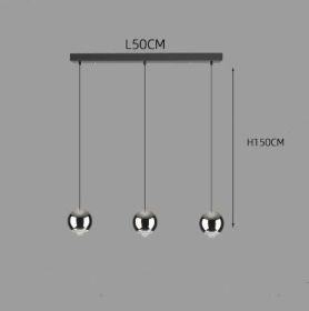 Restaurant Cafe Bar Living Room Ball Long Line Chandelier (Option: 3head long black disc)